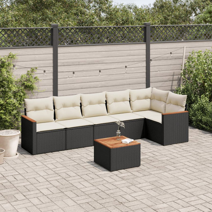 Set Canapele De Grădină Cu Perne, 7 Piese, , Poliratan
