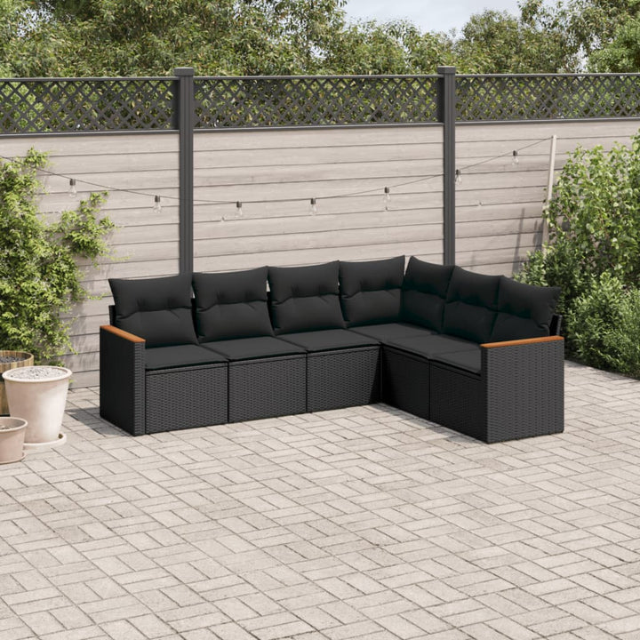 Set Canapele De Grădină Cu Perne, 6 Piese, Bej, Poliratan