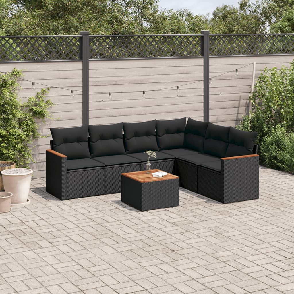 Set Canapele De Grădină Cu Perne, 6 Piese, Bej, Poliratan