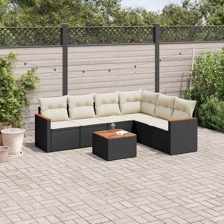 Set Canapele De Grădină Cu Perne, 6 Piese, Bej, Poliratan