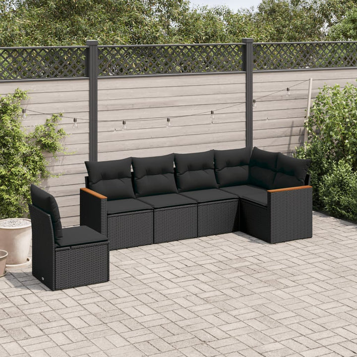 Set Canapele De Grădină Cu Perne, 6 Piese, Bej, Poliratan