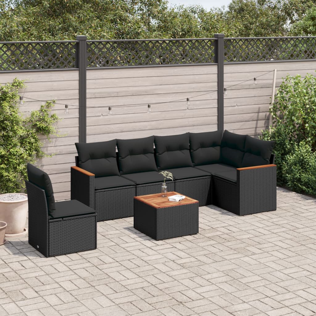 Set Canapele De Grădină Cu Perne, 6 Piese, Bej, Poliratan