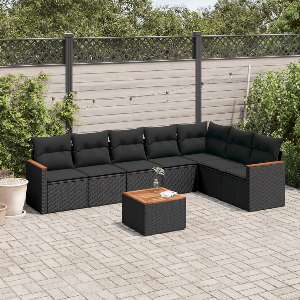 Set Canapele De Grădină, 7 Piese, Cu Perne, Bej, Poliratan