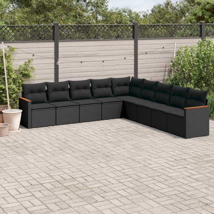 Set Canapele De Grădină Cu Perne, 10 Piese, , Poliratan