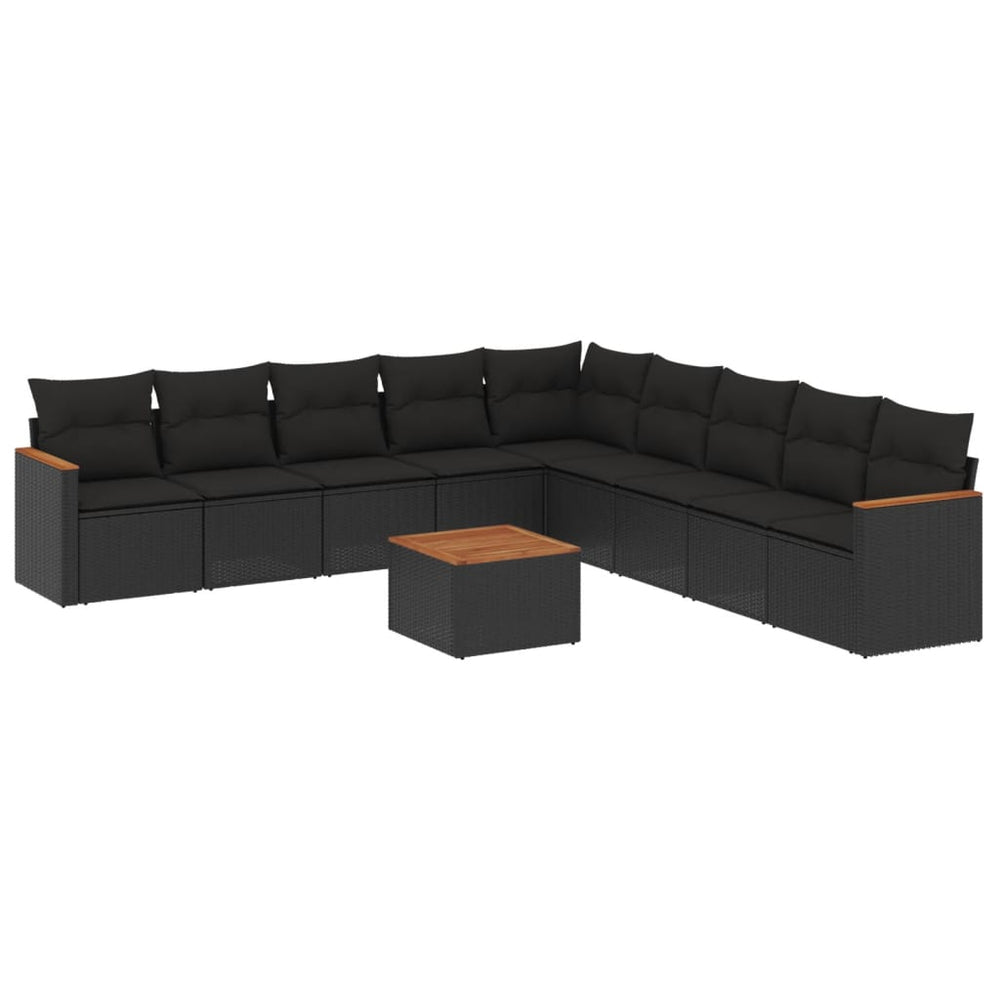 Set Canapele De Grădină Cu Perne, 10 Piese, , Poliratan