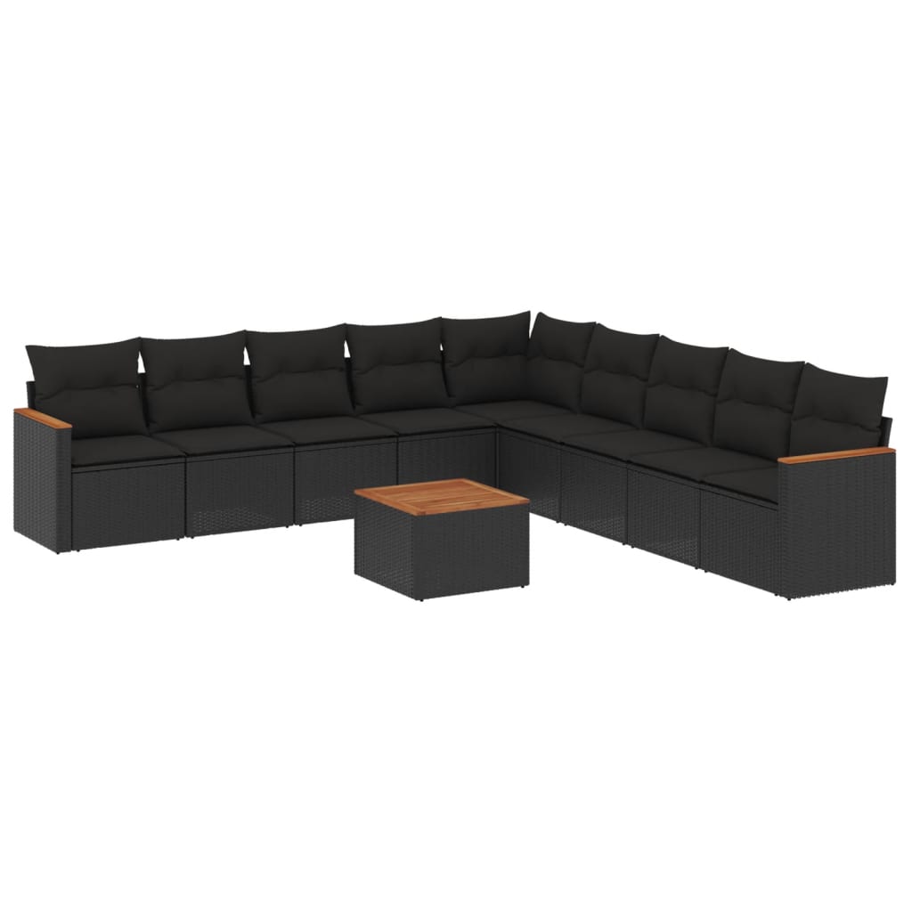 Set Canapele De Grădină Cu Perne, 10 Piese, , Poliratan