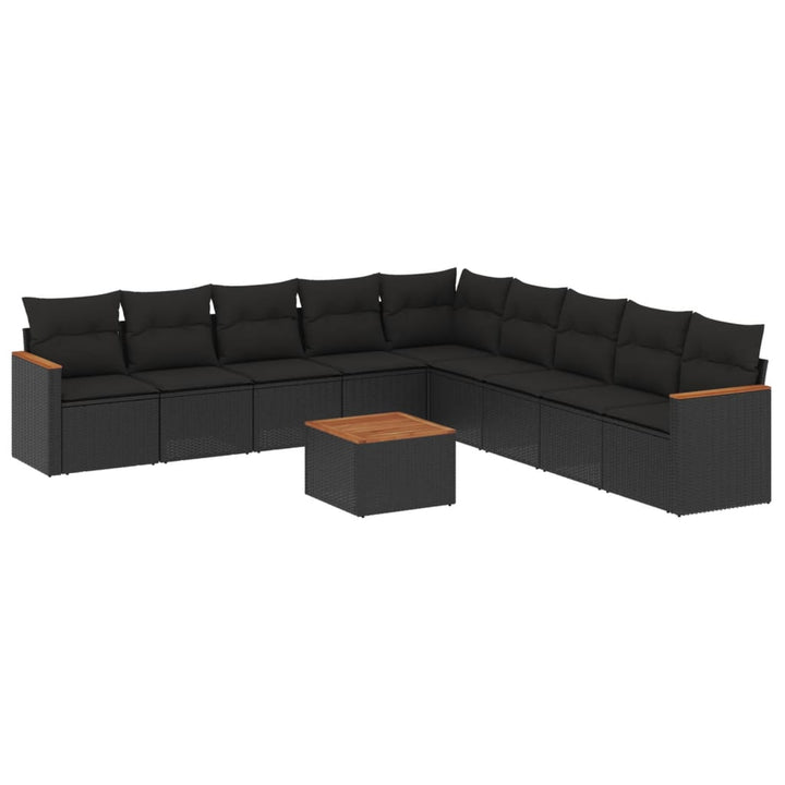 Set Canapele De Grădină Cu Perne, 10 Piese, , Poliratan