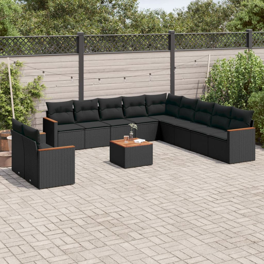 Set Canapele De Grădină, 12 Piese, Cu Perne, , Poliratan