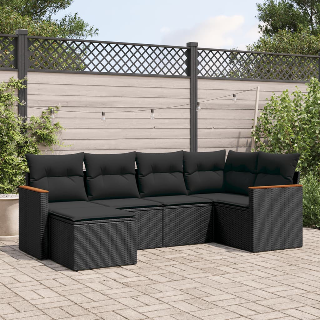 Set Canapele De Grădină Cu Perne, 7 Piese, , Poliratan