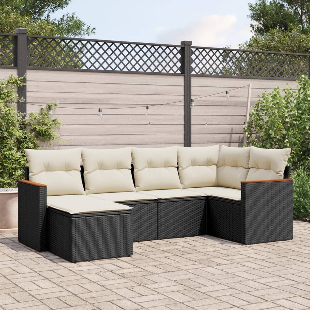 Set Canapele De Grădină Cu Perne, 7 Piese, , Poliratan