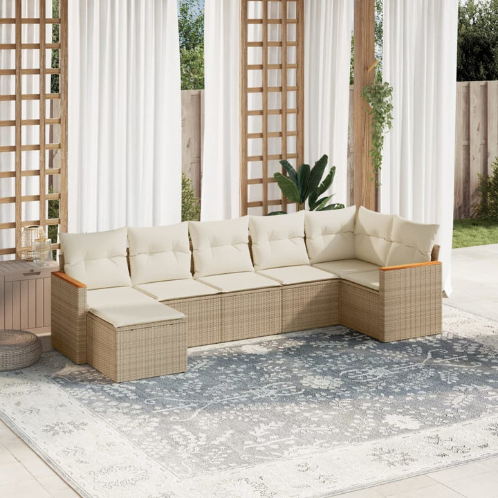 Set Mobilier De Grădină Cu Perne, 8 Piese, , Poliratan
