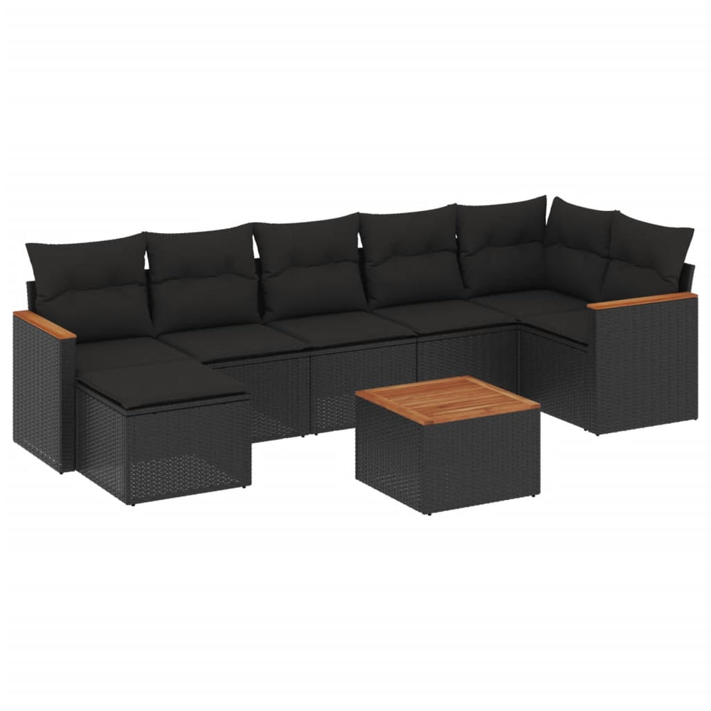 Set Mobilier De Grădină Cu Perne, 8 Piese, , Poliratan