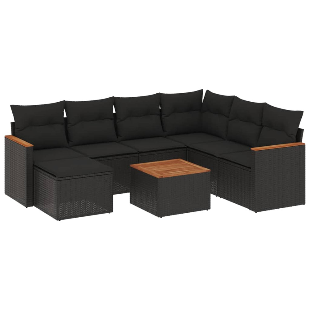 Set Mobilier De Grădină Cu Perne, 8 Piese, , Poliratan
