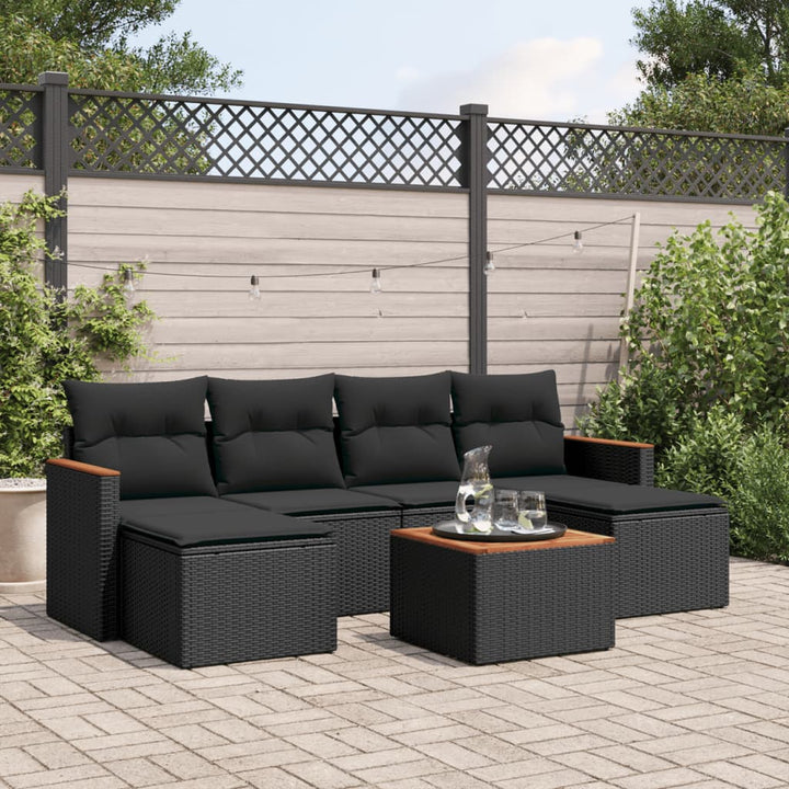 Set Mobilier De Grădină Cu Perne, 6 Piese, , Poliratan