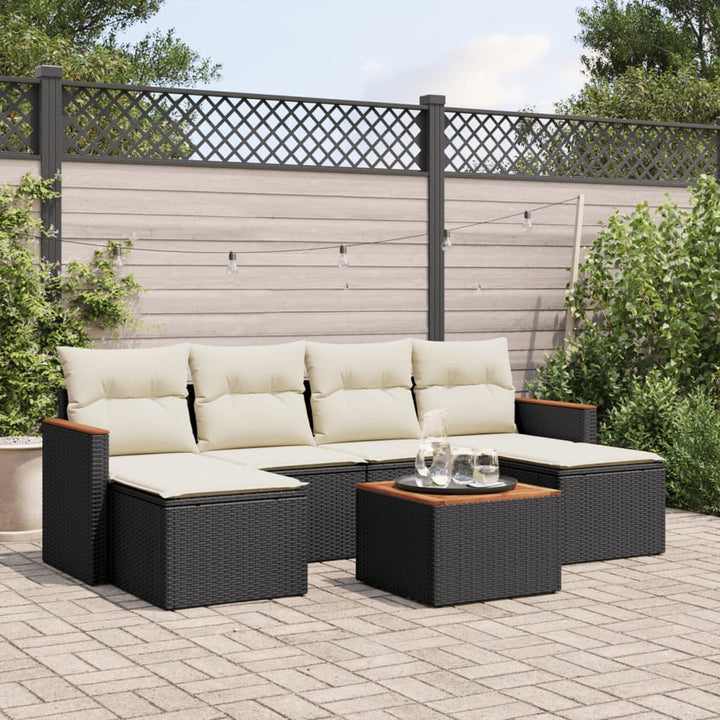 Set Mobilier De Grădină Cu Perne, 6 Piese, , Poliratan