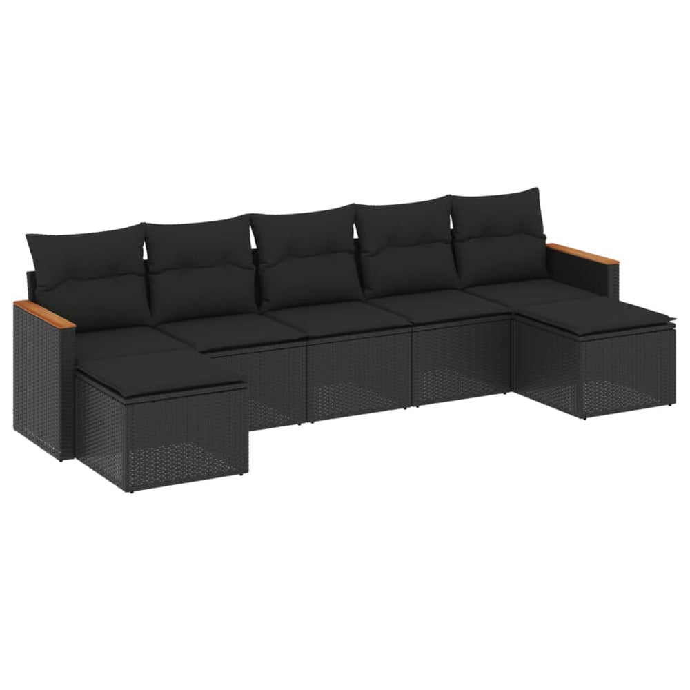 Set Canapele De Grădină Cu Perne, 7 Piese, , Poliratan