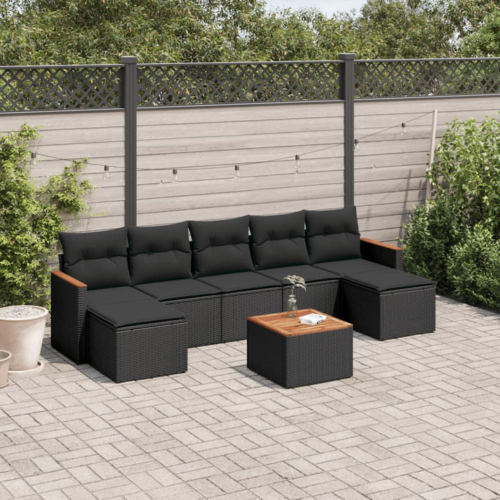 Set Canapele De Grădină Cu Perne, 7 Piese, , Poliratan