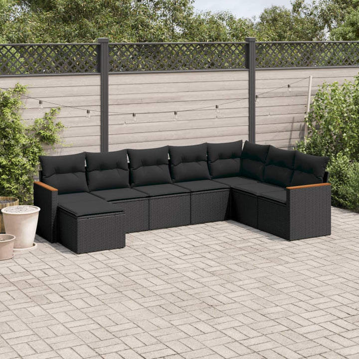 Set Mobilier De Grădină Cu Perne, 9 Piese, , Poliratan