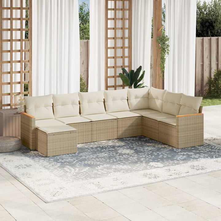 Set Mobilier De Grădină Cu Perne, 9 Piese, , Poliratan