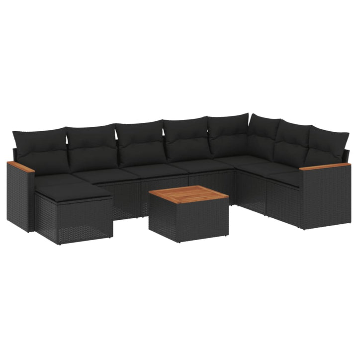 Set Mobilier De Grădină Cu Perne, 9 Piese, , Poliratan