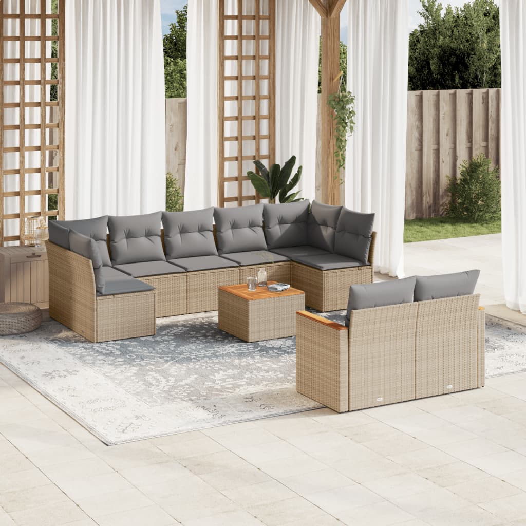 Set Canapele De Grădină, 9 Piese, Cu Perne, , Poliratan
