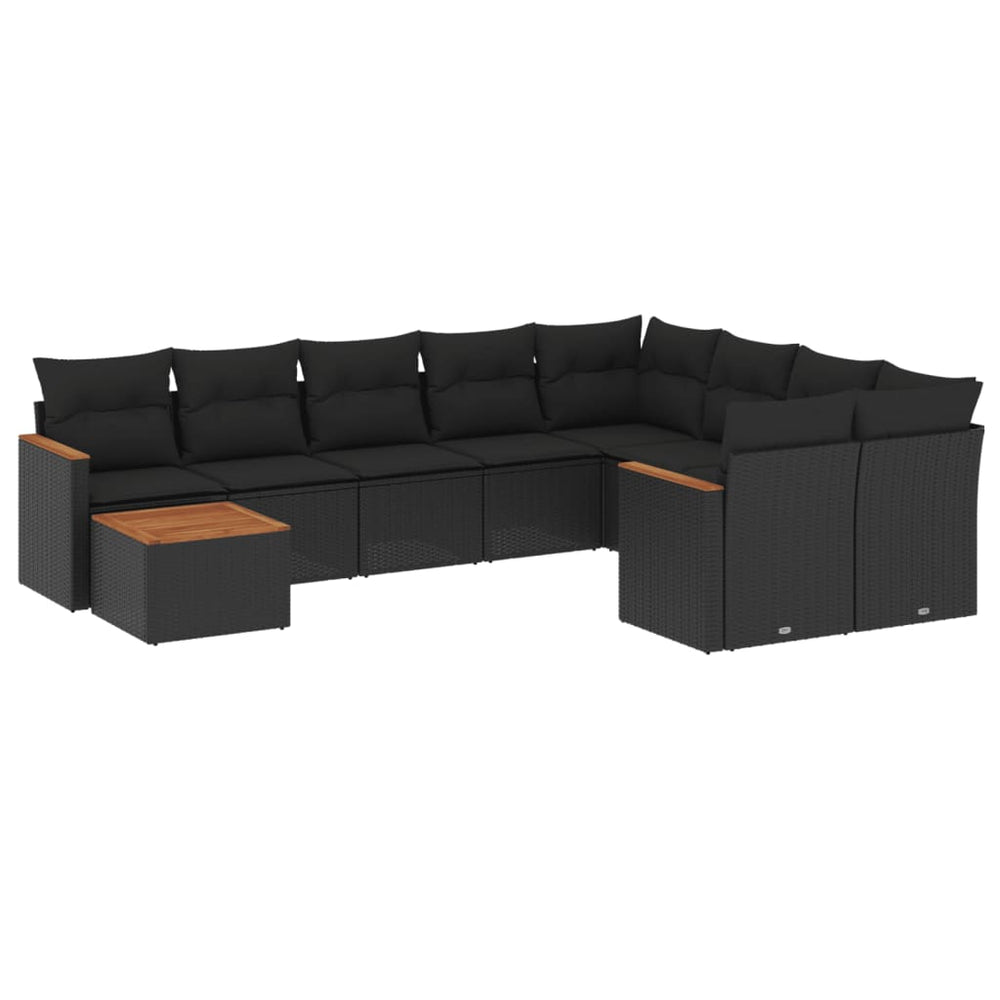 Set Canapele De Grădină Cu Perne, 10 Piese, , Poliratan
