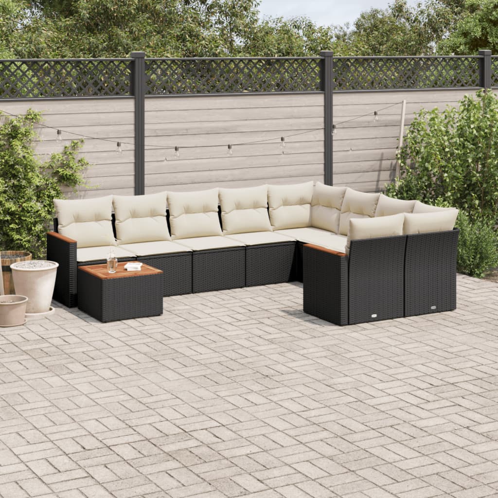 Set Canapele De Grădină Cu Perne, 10 Piese, , Poliratan