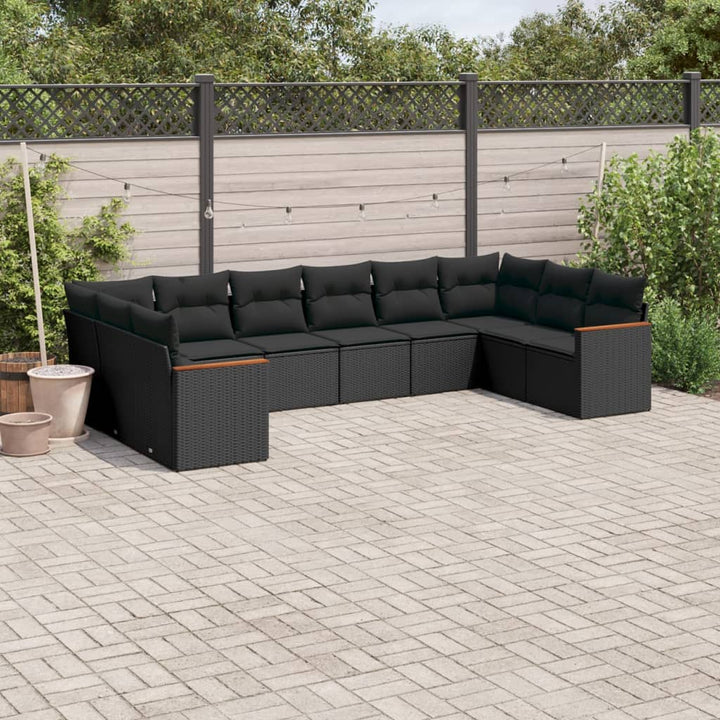 Set Canapele De Grădină Cu Perne, 11 Piese, , Poliratan