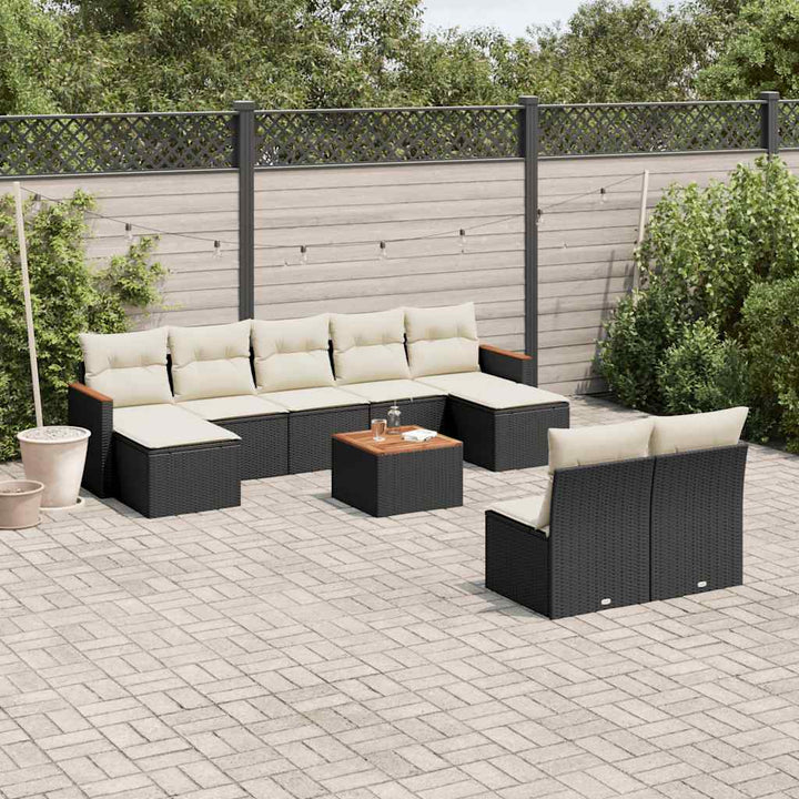 Set Canapele De Grădină, 9 Piese, Cu Perne, , Poliratan