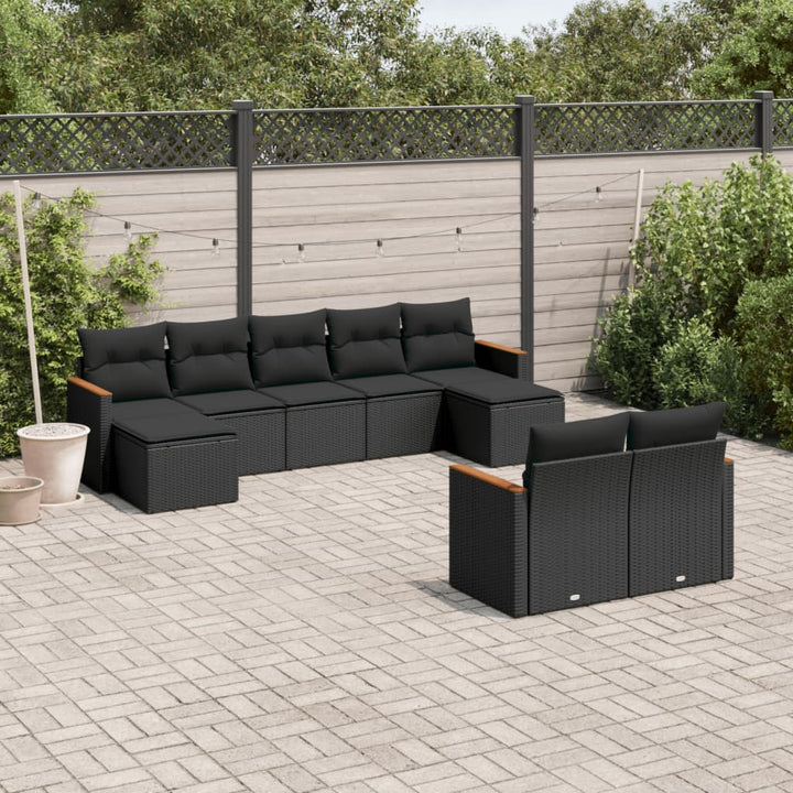 Set Mobilier De Grădină Cu Perne, 10 Piese, , Poliratan