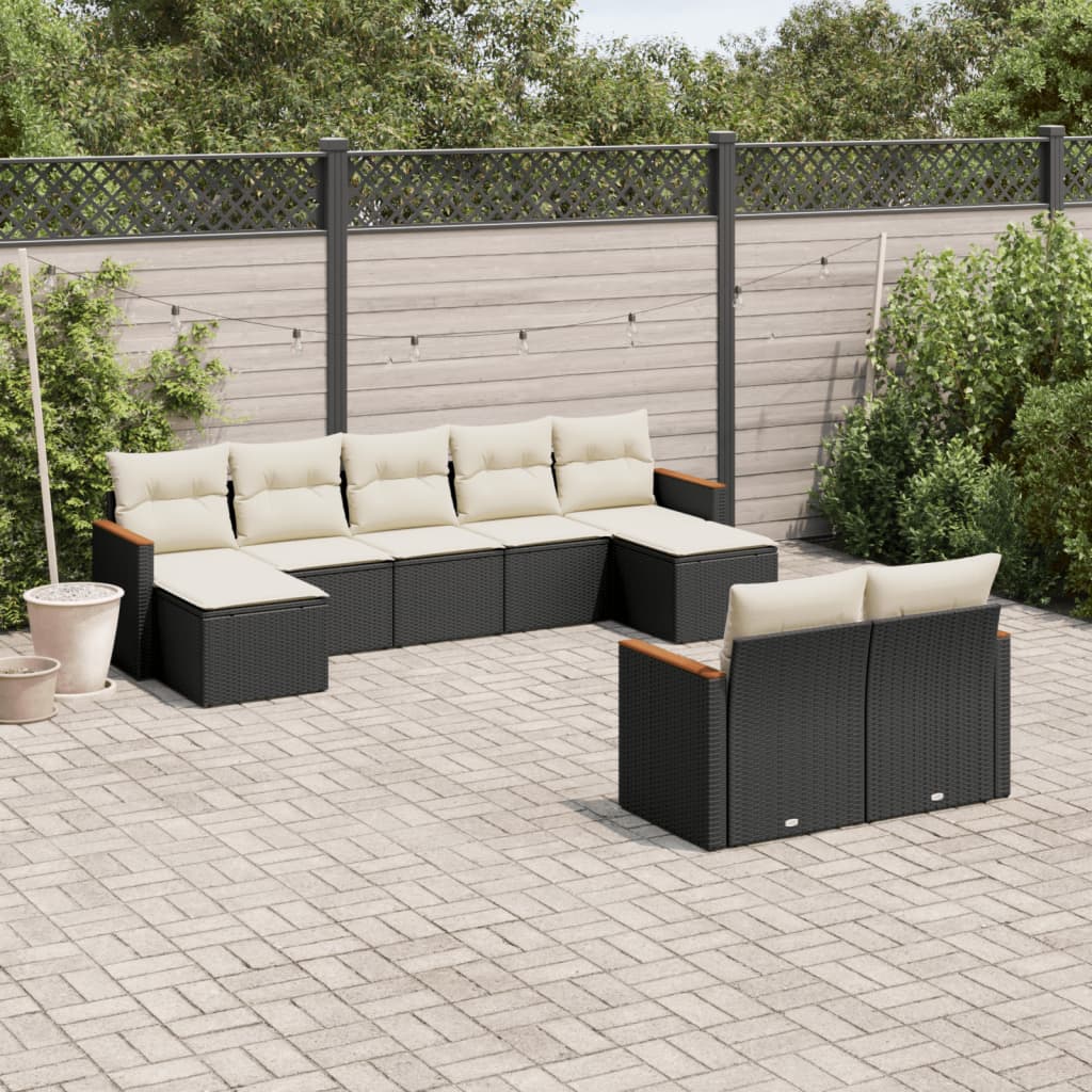Set Mobilier De Grădină Cu Perne, 10 Piese, , Poliratan