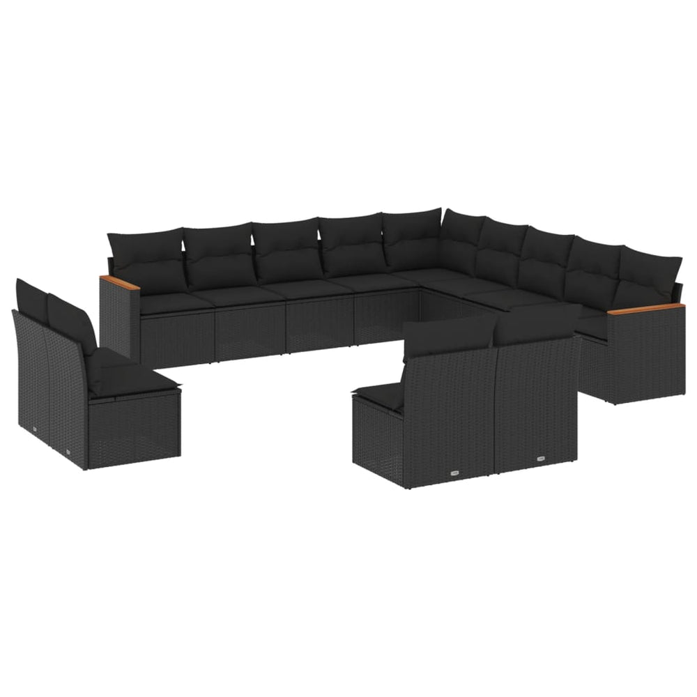 Set Mobilier De Grădină Cu Perne, 13 Piese, , Poliratan