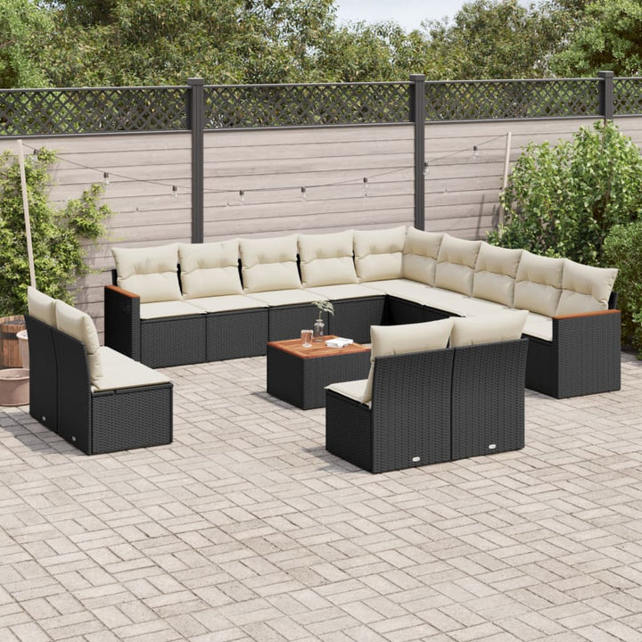 Set Mobilier De Grădină Cu Perne, 13 Piese, , Poliratan