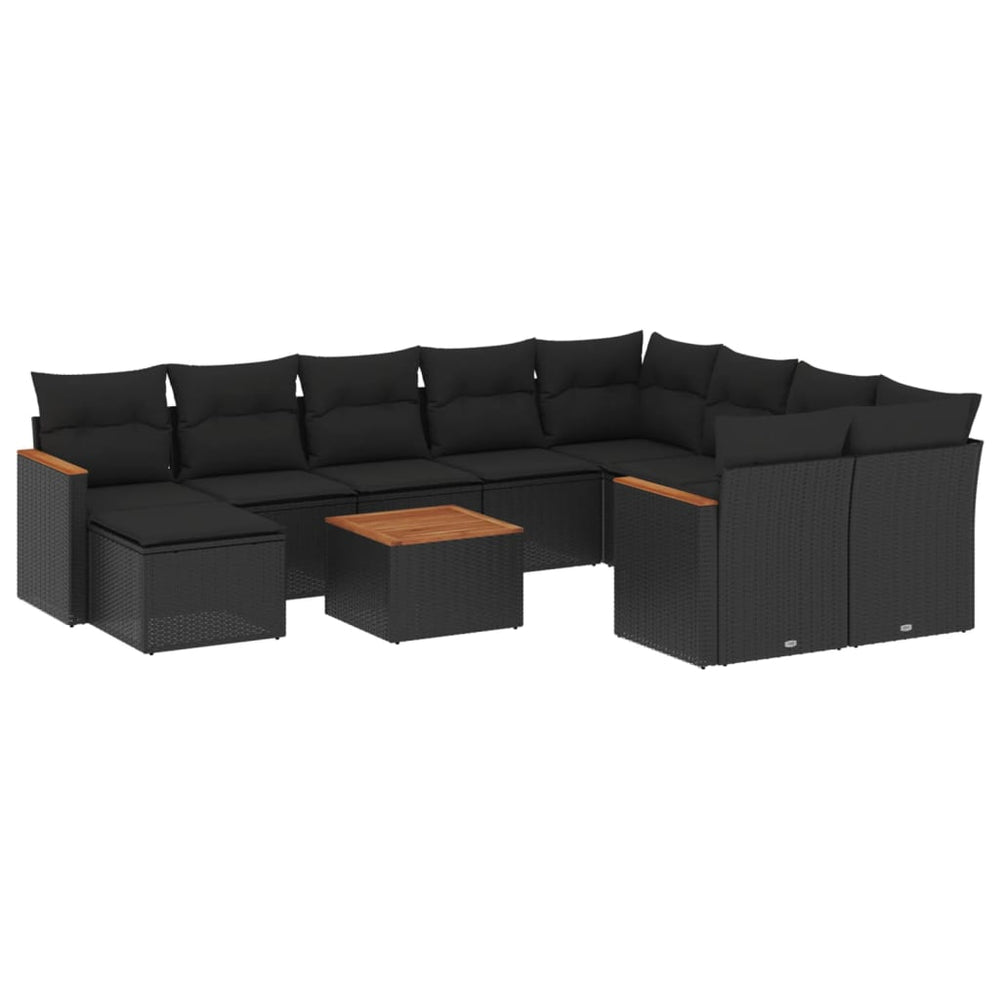 Set Canapele De Grădină Cu Perne, 11 Piese, , Poliratan