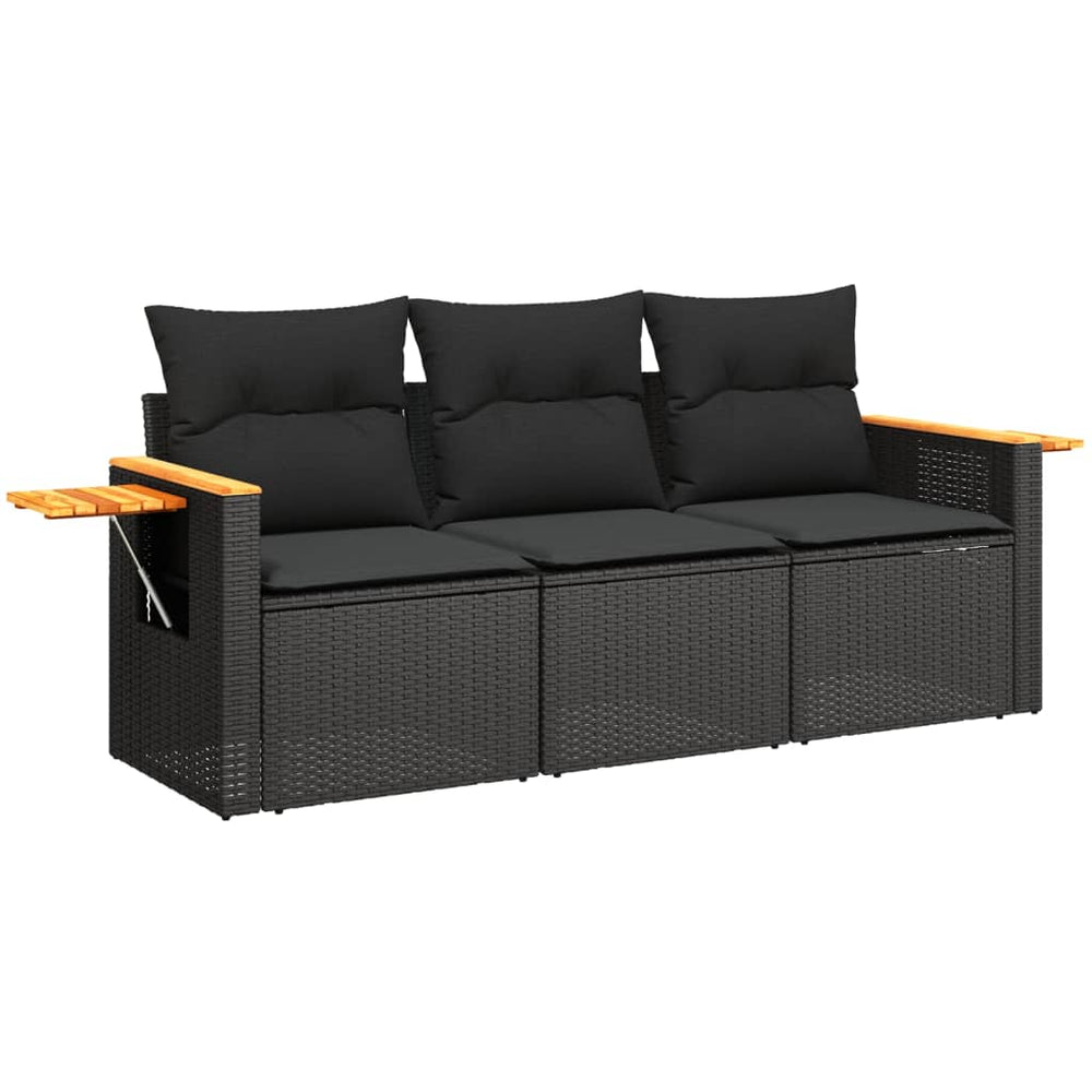 Set Mobilier De Grădină Cu Perne, 3 Piese, , Poliratan
