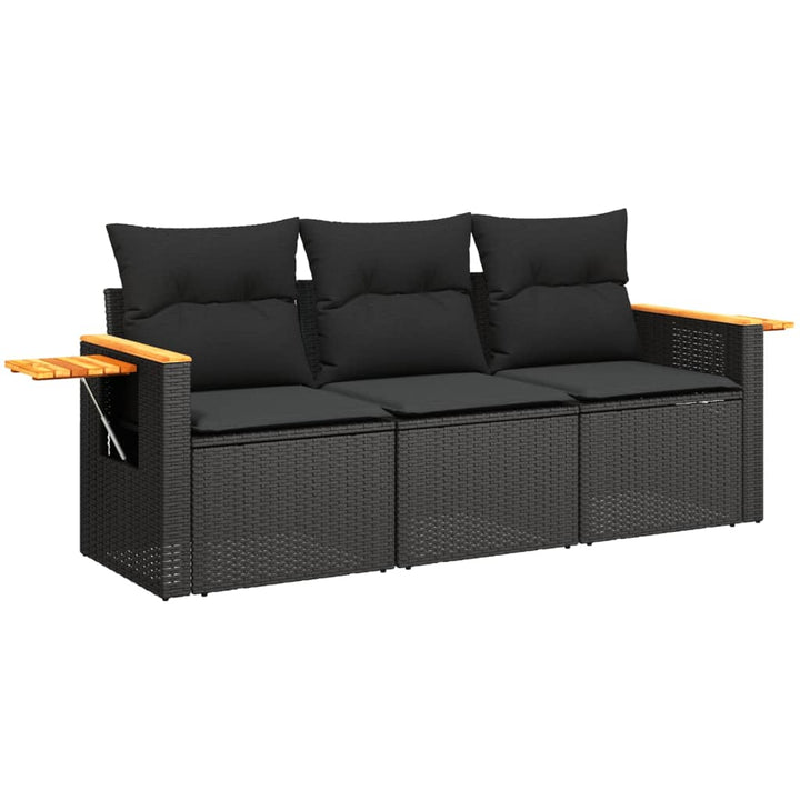 Set Mobilier De Grădină Cu Perne, 3 Piese, , Poliratan
