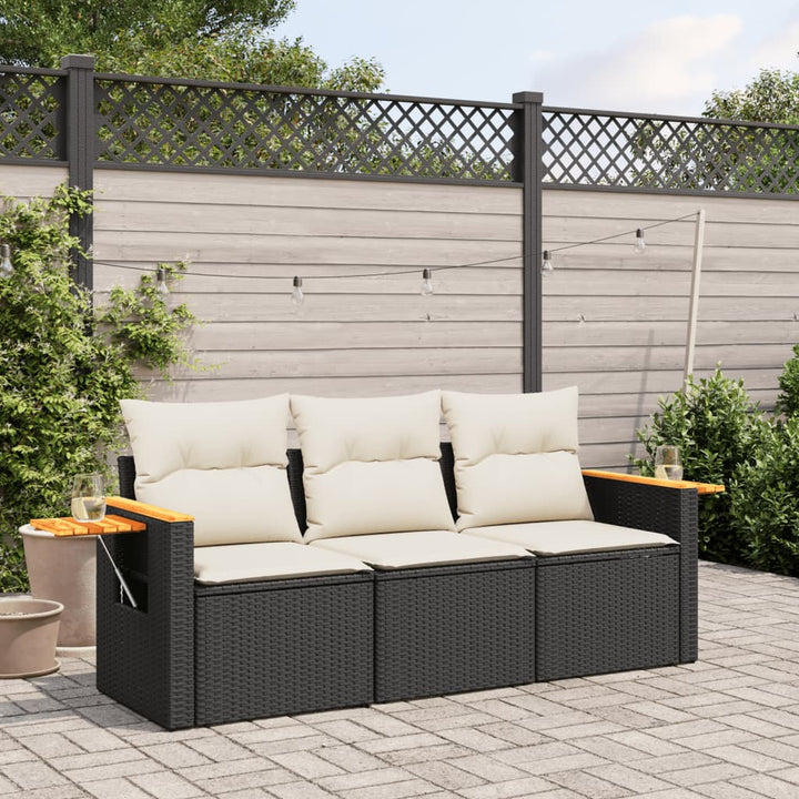 Set Mobilier De Grădină Cu Perne, 3 Piese, , Poliratan