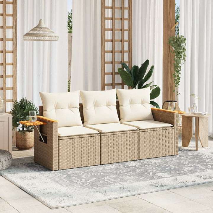 Set Mobilier De Grădină Cu Perne, 3 Piese, , Poliratan