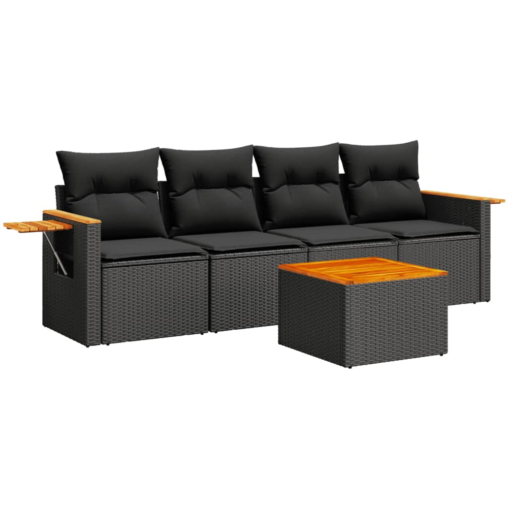 Set Mobilier De Grădină Cu Perne, 5 Piese, , Poliratan