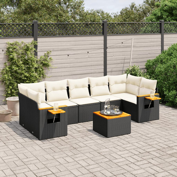 Set Canapele De Grădină Cu Perne, 8 Piese, , Poliratan