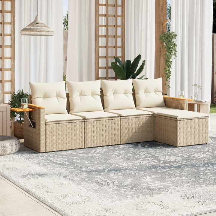 Set Mobilier De Grădină Cu Perne, 6 Piese, , Poliratan