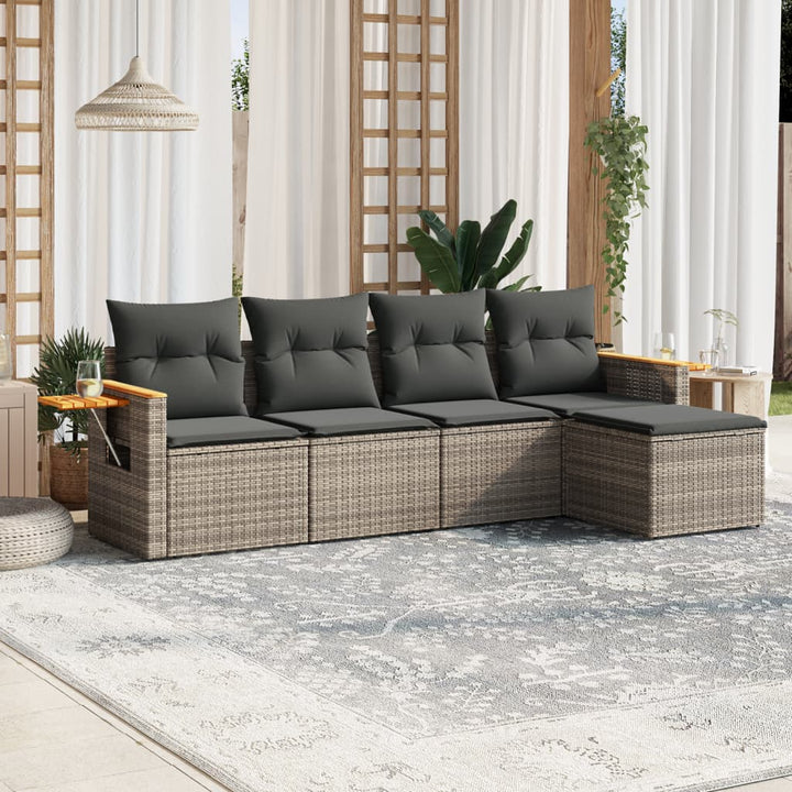 Set Mobilier De Grădină Cu Perne, 6 Piese, , Poliratan
