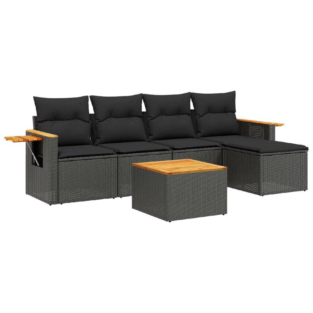 Set Mobilier De Grădină Cu Perne, 6 Piese, , Poliratan