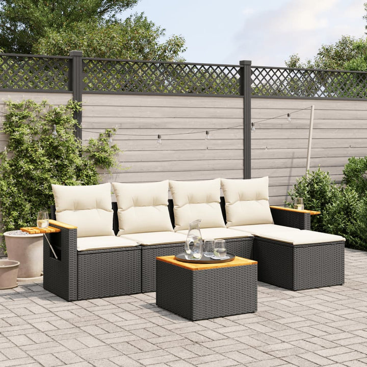 Set Mobilier De Grădină Cu Perne, 6 Piese, , Poliratan