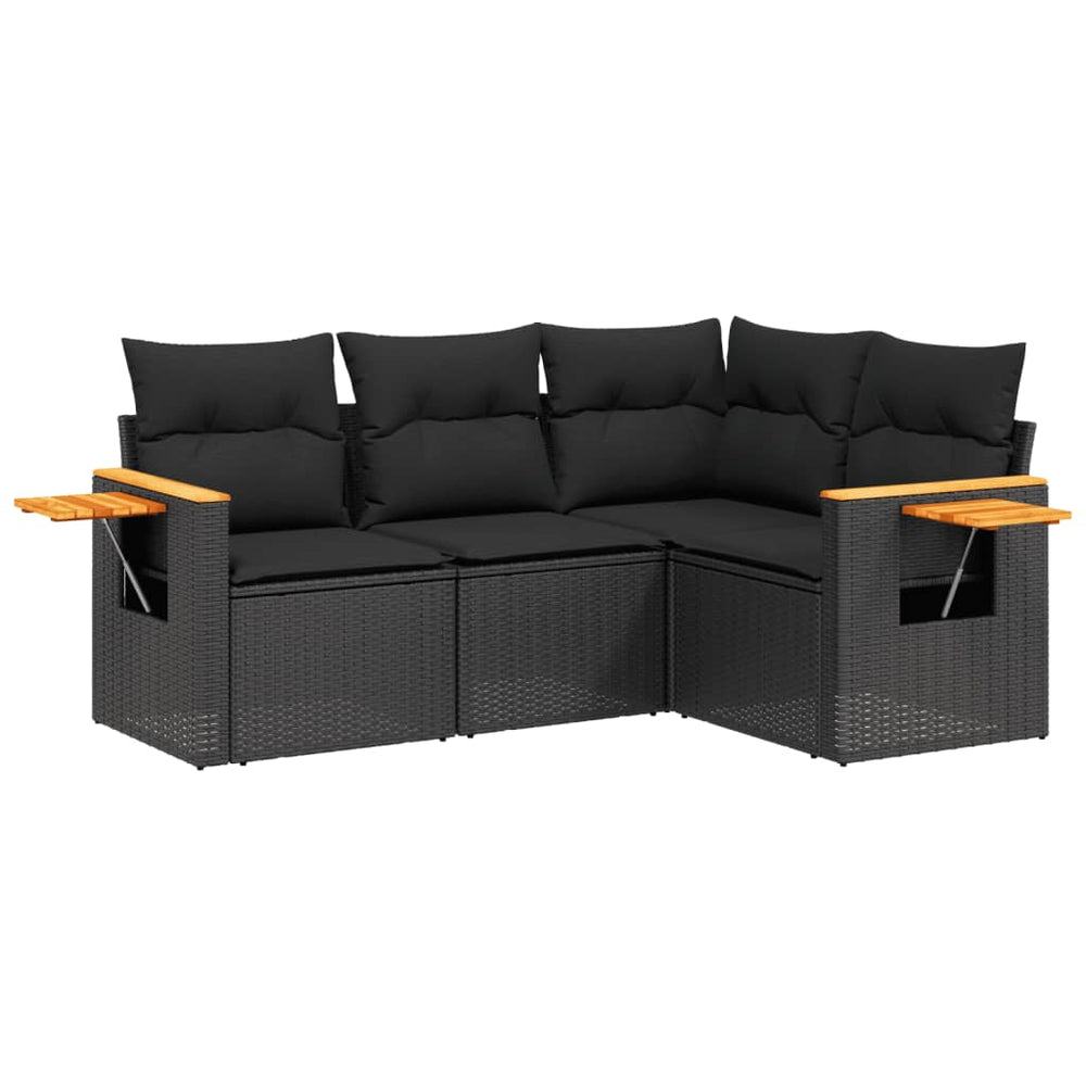 Set Mobilier De Grădină Cu Perne, 4 Piese, , Poliratan