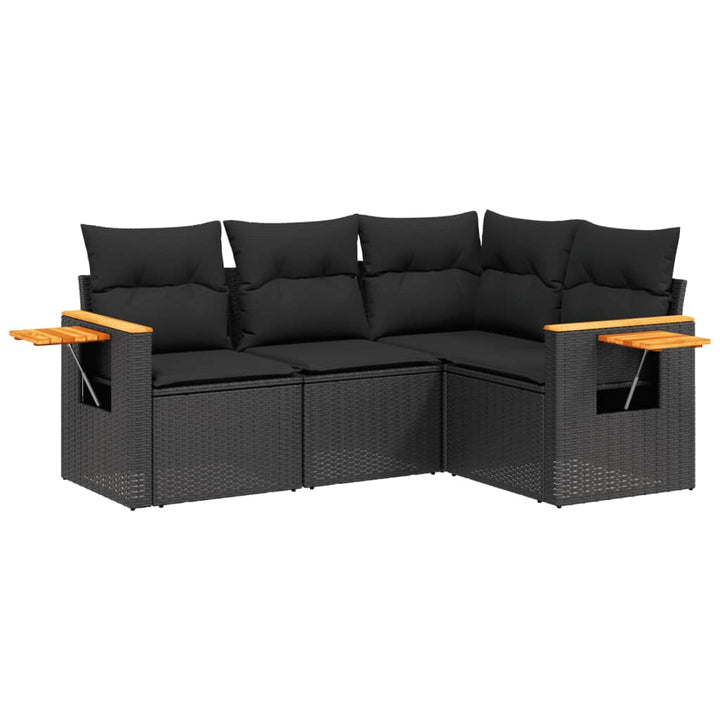 Set Mobilier De Grădină Cu Perne, 4 Piese, , Poliratan