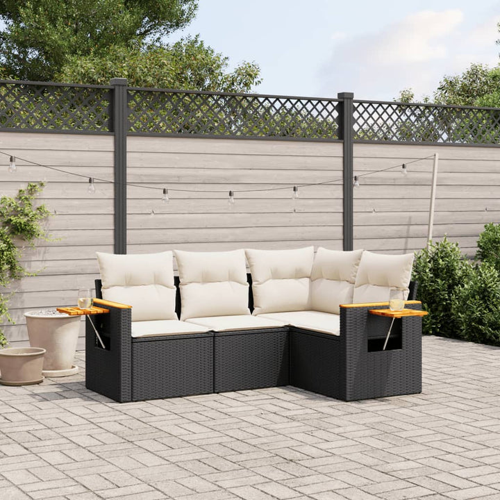 Set Mobilier De Grădină Cu Perne, 4 Piese, , Poliratan