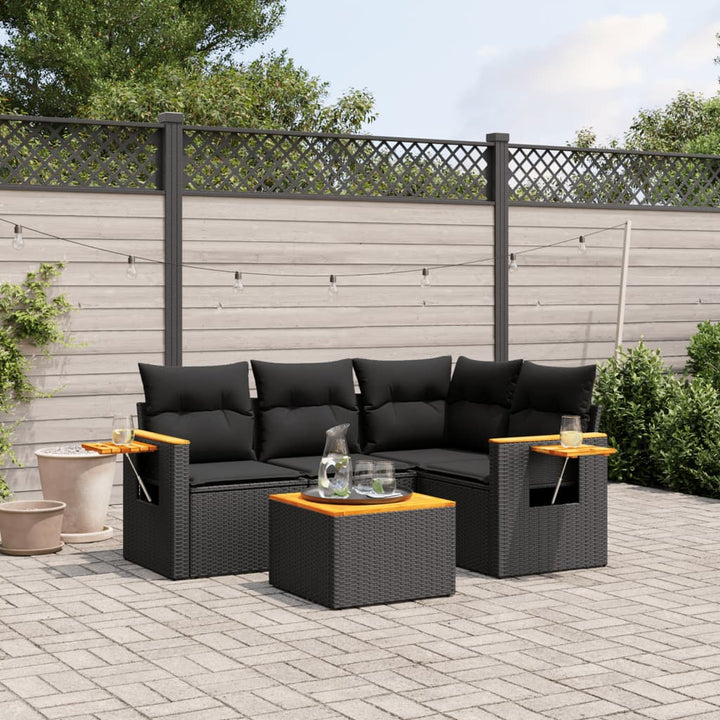 Set Mobilier De Grădină Cu Perne, 4 Piese, , Poliratan