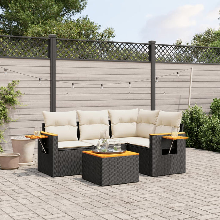 Set Mobilier De Grădină Cu Perne, 4 Piese, , Poliratan