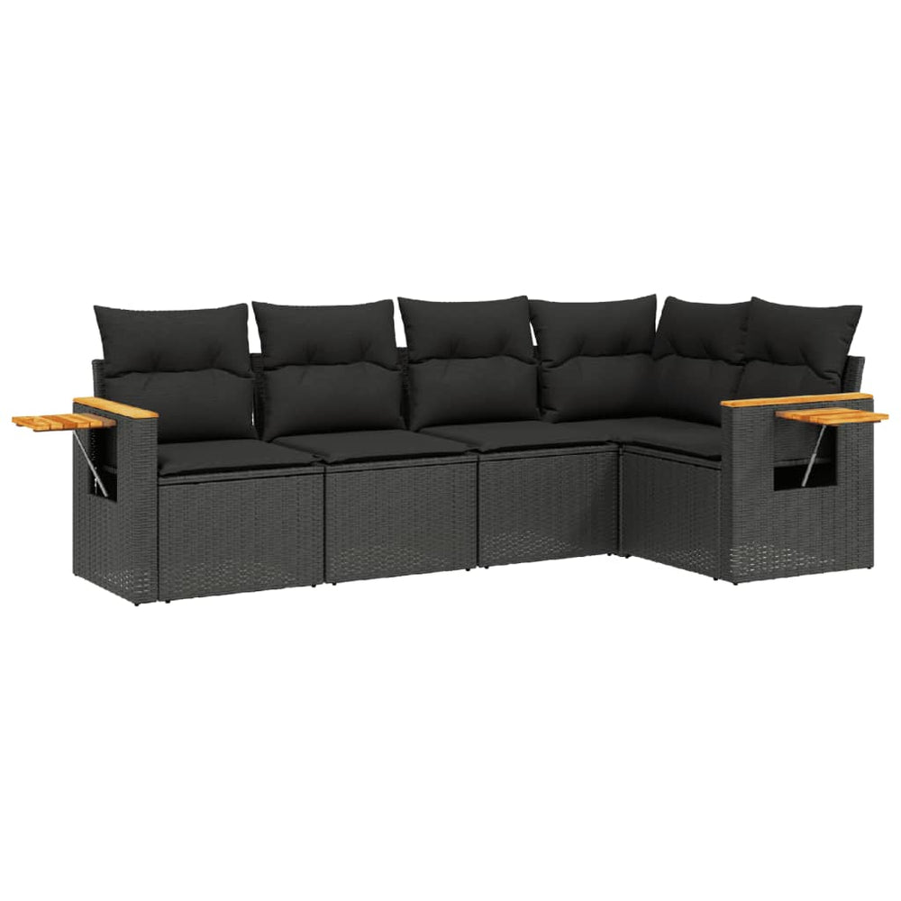 Set Mobilier De Grădină Cu Perne, 5 Piese, , Poliratan